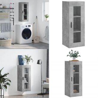 vidaXL Mobile a Parete Grigio Cemento 34,5x34x90 cm - Armadio mobile - Armadio a parete