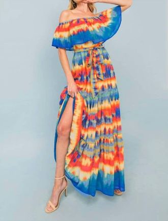 Flying Tomato Summer Feeling Maxi Dress In Blue Coral