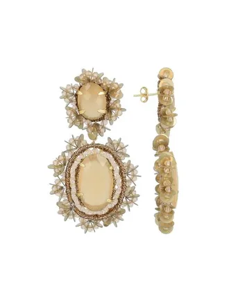 Lott. Gioielli CE SI Pendant Earring Double w/ Sequins L - Taupe at Nordstrom
