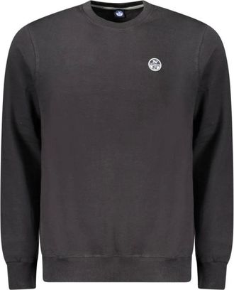 North Sails Hoodies & sweatvesten, Heren, Zwart, L, Katoen, Crew Neck Sweatshirt Klassieke Stijl