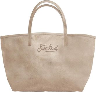 MC2 Saint Barth City Bag Mini Suede - Dames - Shoppers - Beige - ONE Size - Su&egrave;de - Tassen