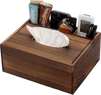 OEM Caja Para Pa&ntilde;uelos - Madera - 3 Compartimentos - Dise&ntilde;o Vintage - Para Sala De Estar Oficina - 1 Unidad