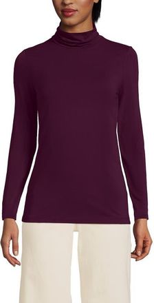 Lands End Lightweight Jersey Long Sleeve Turtleneck in Vivid Plum at Nordstrom, Size Small P