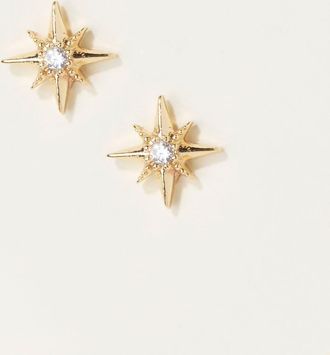 Fat Face FatFace Gold Tone Textured Star Stud Earrings