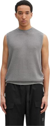 Yohji Yamamoto Chaleco de punto gr&aacute;fico - Knitwear - Hombre - Gris - XL