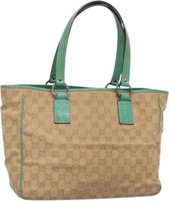 Gucci Pre-owned Tote Bags, female, Beige, Size: ONE SIZE Pre-owned GG Canvas Tote Bag