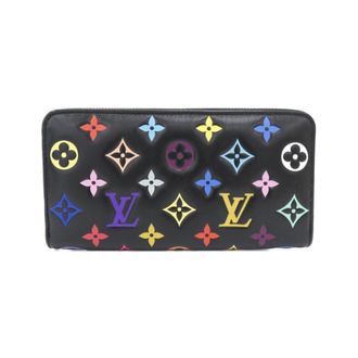 Louis Vuitton Black Multi-Color Leather Long Wallet (Bi-Fold) (Pre-Owned)