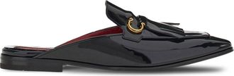 Ferragamo Gancini plaque slippers - men - Patent Leather/Leather/Calf Leather - 6 - Black