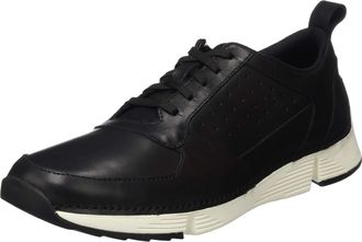 Clarks Mens Tri Sprint Low Top Sneakers, Black Black Leather Black Leather, 8 UK