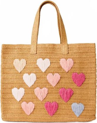 BTB Los Angeles Be Mine Tote In Sand Pink Rainbow