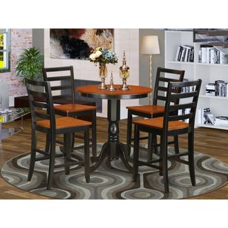 East West Furniture 5 PC counter height Dining set-pub Table and 4 dinette Chairs