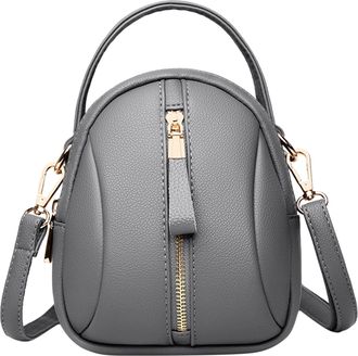 Generic Leather Small Crossbody Shoulder Messenger Bag For Women Lady Girl Mens Shoulder Bags (Grey, One Size)