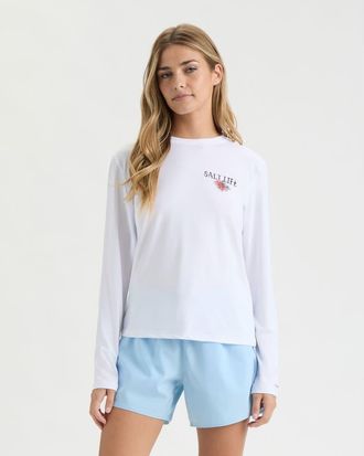 Salt Life High Flyer SLX Performance Long Sleeve Shirt in White at Nordstrom, Size X-Large
