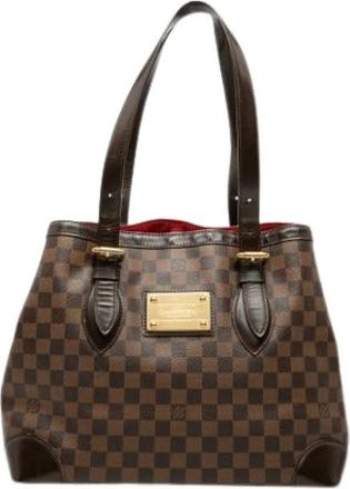 Louis Vuitton Pre-owned Hampstead MM Tote Bag - Dames - Vintage Shopper - Bruin - ONE Size - Leer - Vintage