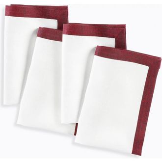 Solino Home Linen Dinner Napkins - Classic, 20 x 20 in Red Garnet And White at Nordstrom, Size Large