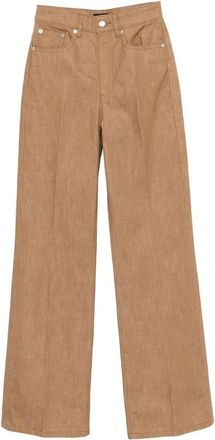 A.P.C. High-Rise Wide-Leg Jeans - Dames - Loose Fit Jeans - Bruin - W28 - Leer - Jeans
