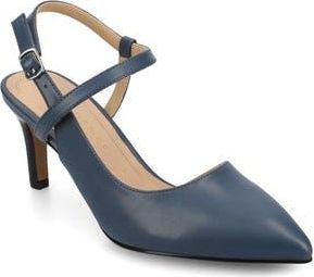 Journee Collection Scipio Pointed Toe Pump - Extra Wide Width Available in Navy at Nordstrom Rack, Size 9.5
