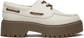 Timberland Womens Stone Street Boat Shoe - Off-White Leather - Size UK 7.5