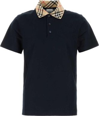 Burberry Navy Blue Solid Polo