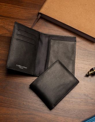Oswin Hyde Mens Oxford Black Bifold Wallet - Black/Black