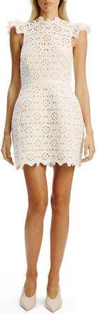 Bardot Rowen Lace Minidress in Orchid White at Nordstrom, Size 10