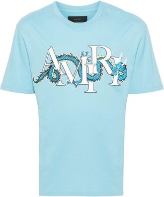 Amiri logo-print cotton T-shirt - men - Cotton - XXXL - Blue