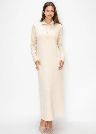 YAL New York Cream Collared Sweater Dress