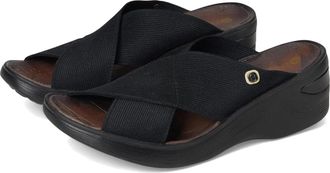 Life Stride Lifestride Desire D4177F1001 Sandals Black Wedge Heel Slip-On HAWK262