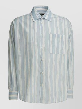 Jacquemus long sleeve striped shirt button down collar