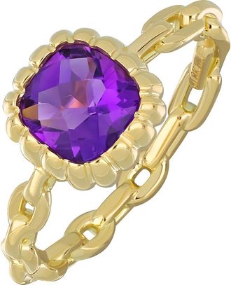 Bony Levy 18K Yellow Gold Cushion Cut Amethyst Ring at Nordstrom Rack, Size 6.5