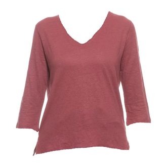 Majestic Filatures Majestic Filatures, V-neck Knitwear, female, Red, Size: 2XS Everyday T-Shirt