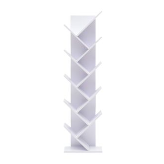Mobili Rebecca Libreria Estanteria 10 Estante Madera Blanco Moderno 160x44,5x22
