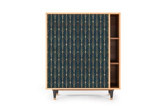 StoryZ Aparador azul y amarillo 2 cajones y 2 puertas L 94 cm