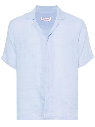 Orlebar Brown linen short-sleeved shirt - Blue