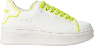 Ga&euml;lle Paris Gele rubberen sneakers met patch - Dames - Sneakers - Geel - 40 EU - Leer - Schoenen