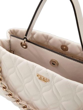 Guess Womens Satchel Off White Polyurethane Satchel-bags