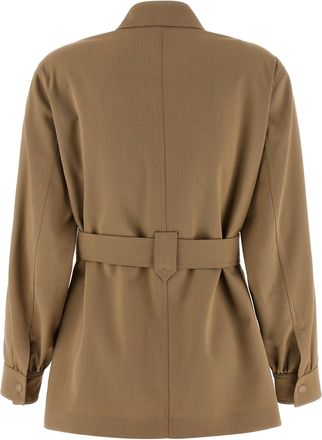 Max Mara Womens Beige Virgin Wool Blouse