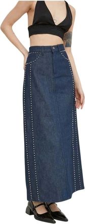 Gestuz Dames, Rokken, Blauw, Maat: S Katoen