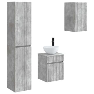vidaXL Juego De Muebles De Ba&ntilde;o 3 Uds. Gris Hormig&oacute;n Vidaxl