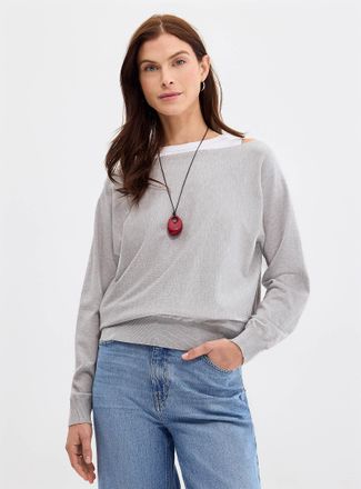 Contemporaine Womens Fine-knit boat-neck sweater