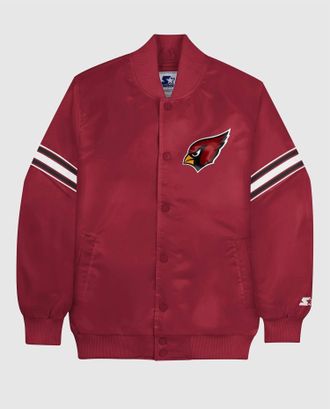 Starter Mens Arizona Cardinals Satin Full-Snap Jacket In Red