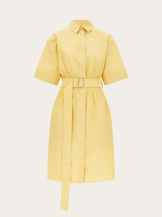 Ferragamo Women Cotton and silk shirt dress Yellow