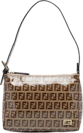 Fendi Pre-owned Shoulder Bags, female, Brown, Size: ONE SIZE Pre-owned Fabric Shoulder Bag