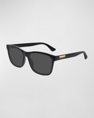Gucci Men & apos;s Web Rectangle Injection Sunglasses