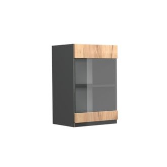 Vicco Armario De Cocina Con Vidrio R-line, Roble Dorado, 40 Cm Forma De J Vicco