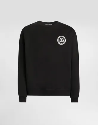 Dolce & Gabbana Jersey Sweatshirt With Patch - Man Sweatshirts Black 44