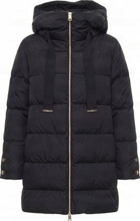 Herno High-Density Satin A-Line Down Coat With Hood