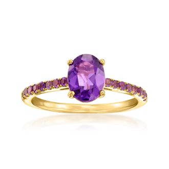 Ross-Simons Amethyst Birthstone Ring in 18kt Gold Over Sterling
