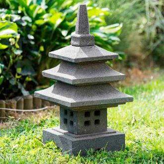 Wanda Collection Linterna Japonesa De Piedra De Lava 50 Cm Decoraci&oacute;n Zen