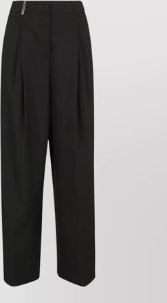 PESERICO technical fabric trousers pleats side pocket beltloops